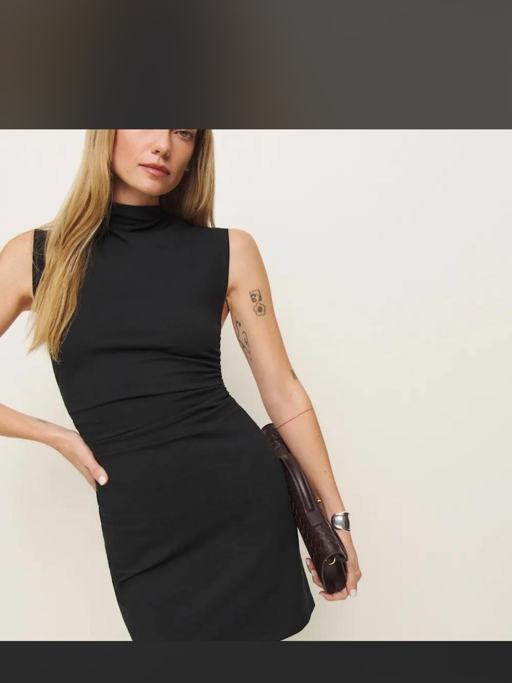 Reformation Mock Neck Black Bodycon Dress